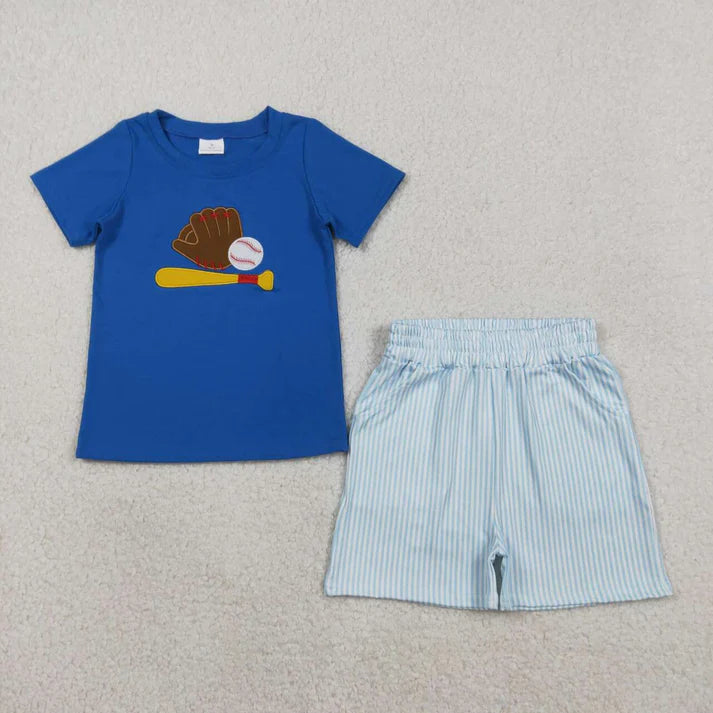 Baseball Embroidery Short Set