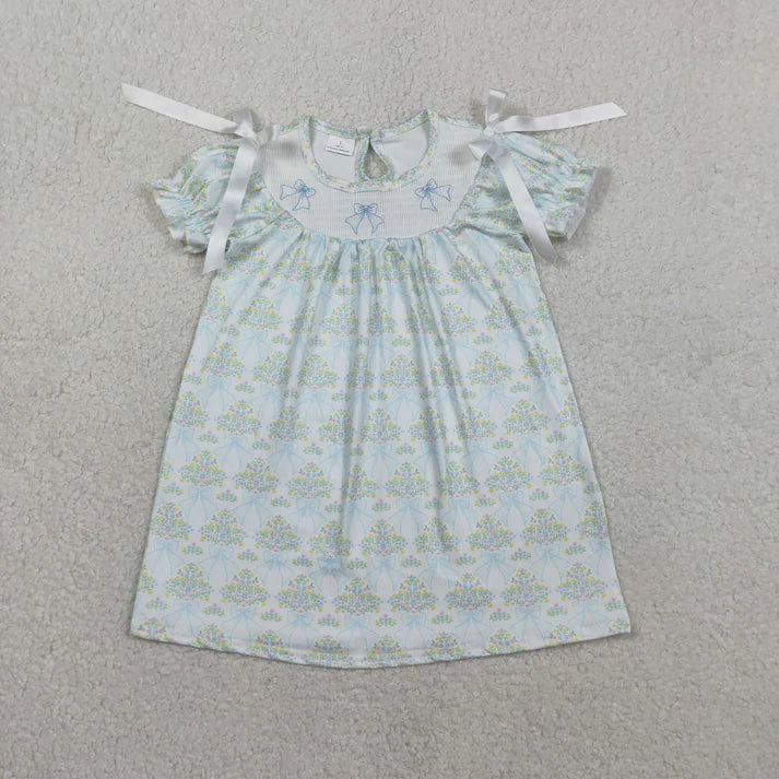 Floral Smocked Embroidery Dress