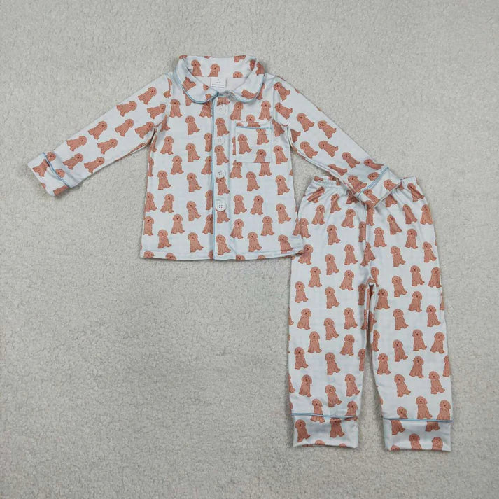 Dog Long Sleeve Button Up PJ Set