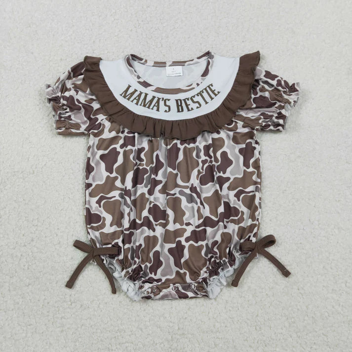 Mama's Bestie Camo Embroidery Smocked Bubble