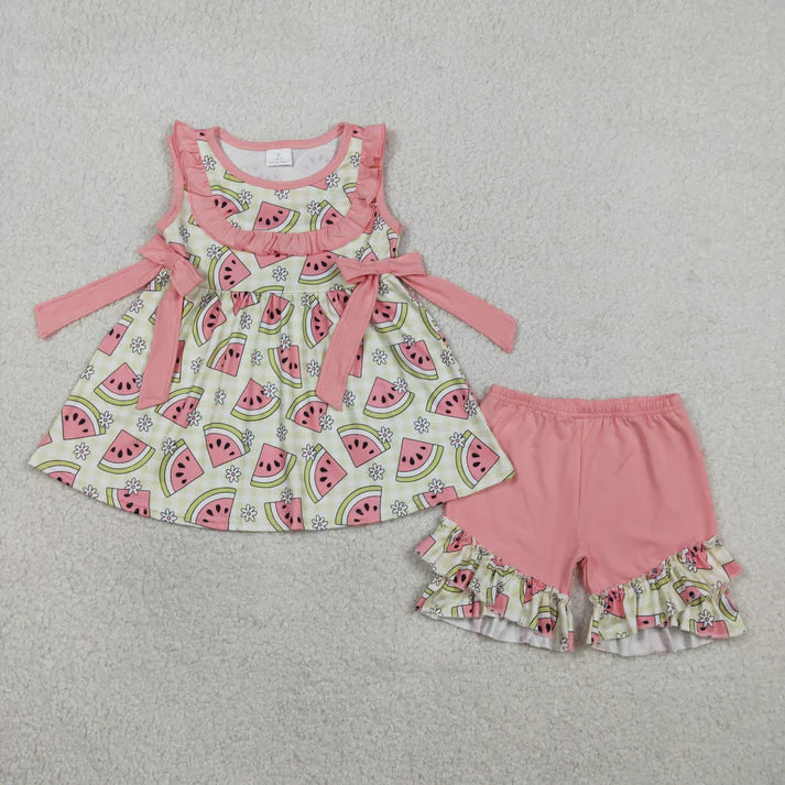 Watermelon Tank Ruffle Short Set