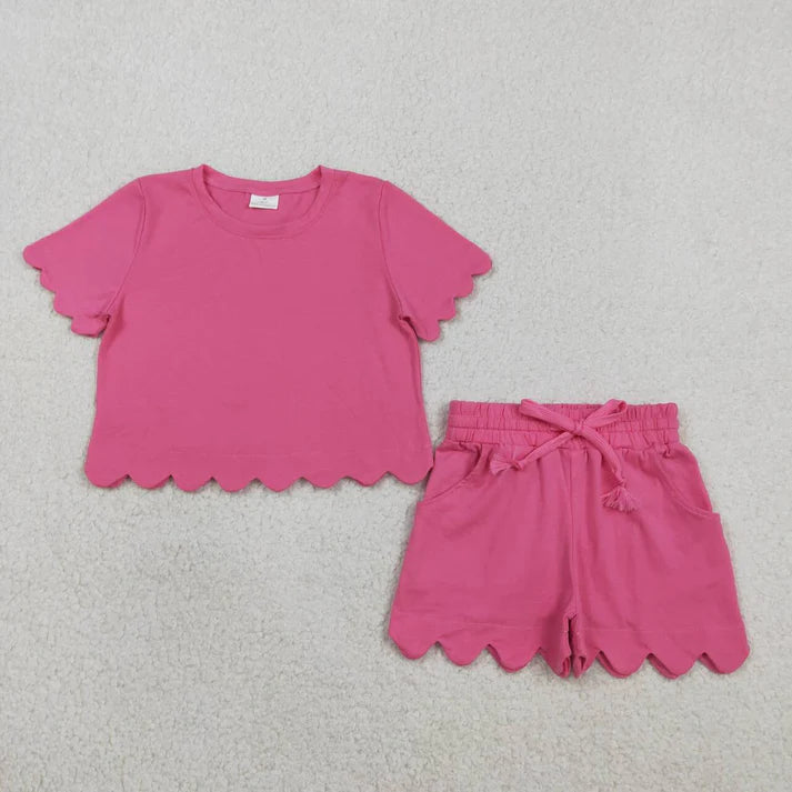 Ruffle Short Set Hot Pink