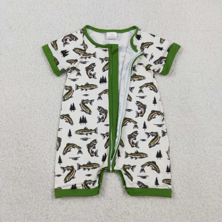 Fish Print Short Zippy