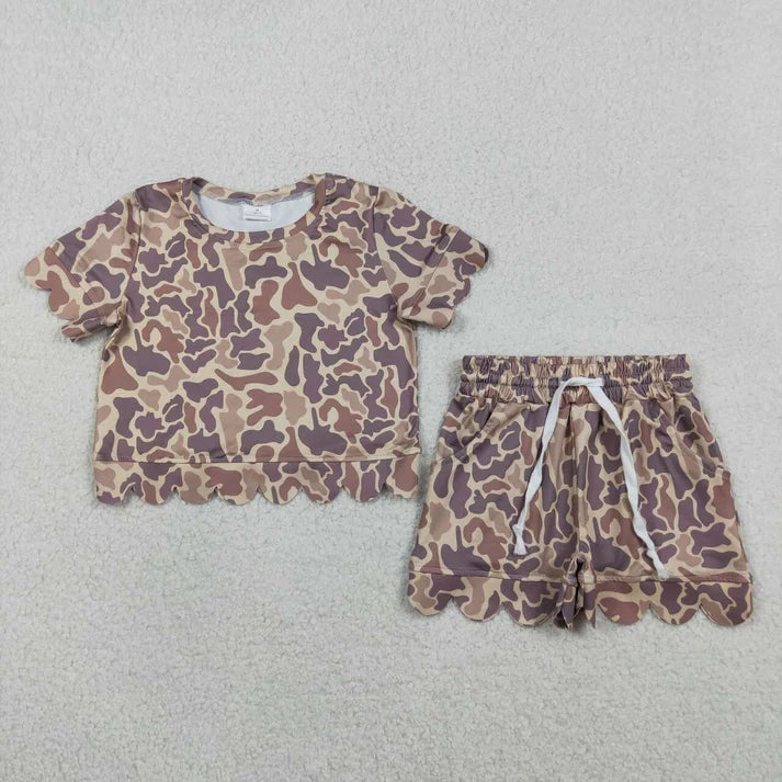 Camo Scalloped Edged Short Set