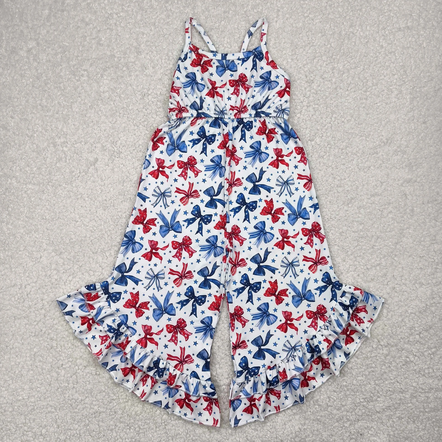 Red white blue bow coquette jumpsuit