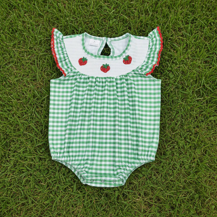 Smocked Strawberry Embroidery Bubble