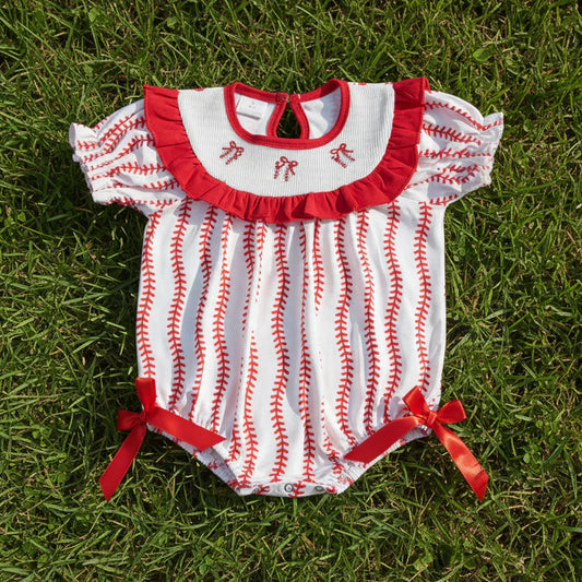 Smocked Baseball Embroidery Bubble
