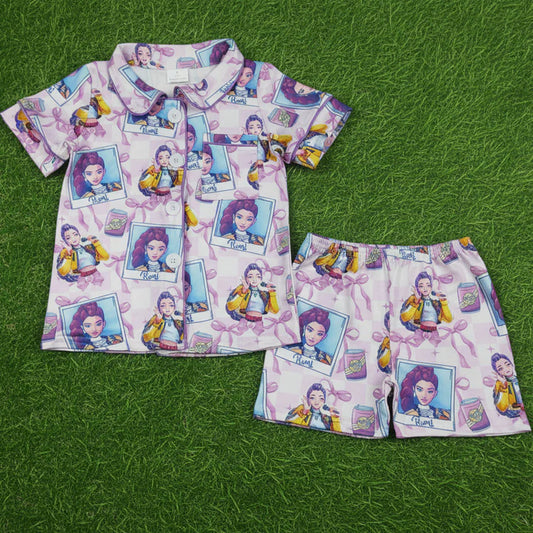 Kpop Demon Hunter Button Up PJ Set