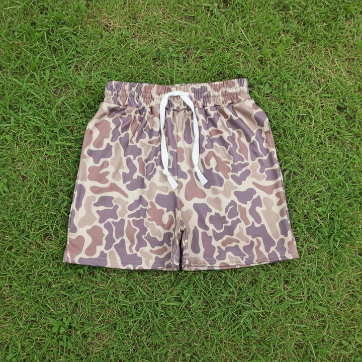 Camo Tie Shorts with Pockets