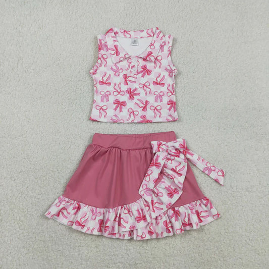 Bow Tank Athletic Skirt Set