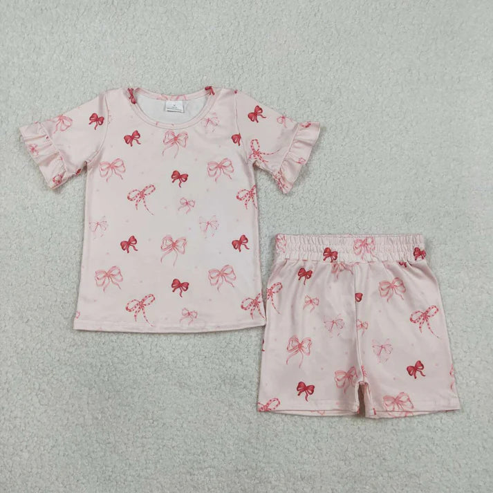 Bow Ruffle Short Set