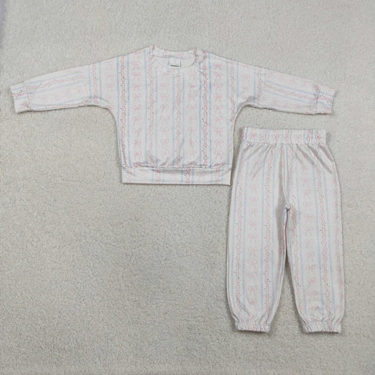 Floral Bow Long Sleeve Pant Set