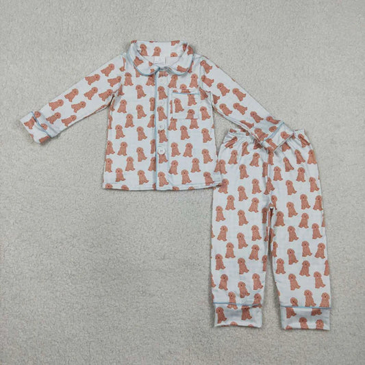 Dog Long Sleeve Button Up PJ Set