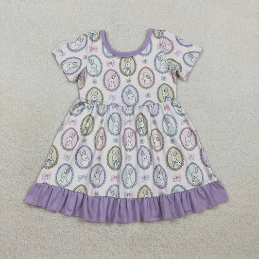 Easter Bunny Picture Frame Ruffle Dress