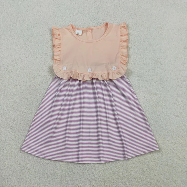 Pink and Purple Ruffle Smocked Dress