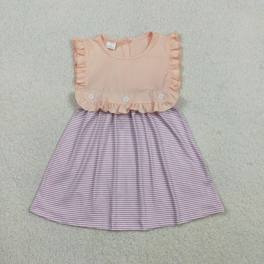Pink and Purple Ruffle Smocked Dress