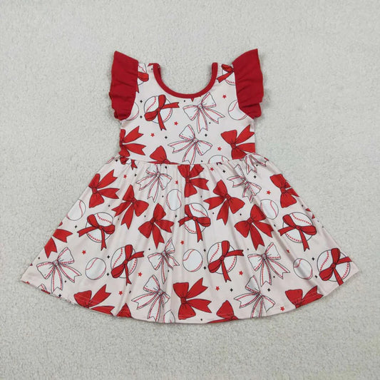 Baseball Bow Ruffle Dress