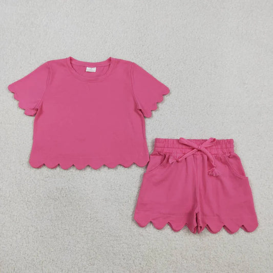 Ruffle Short Set Hot Pink
