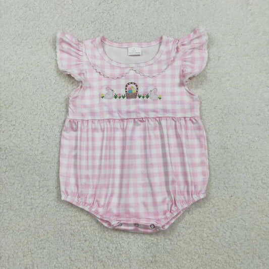 Plaid Pink Easter Embroidery Bubble