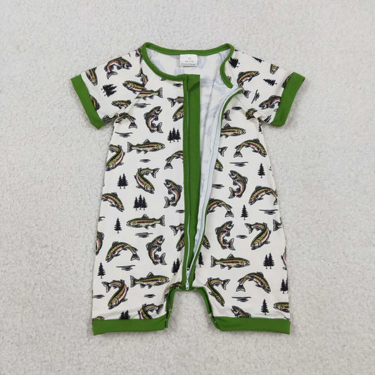 Fish Print Short Zippy
