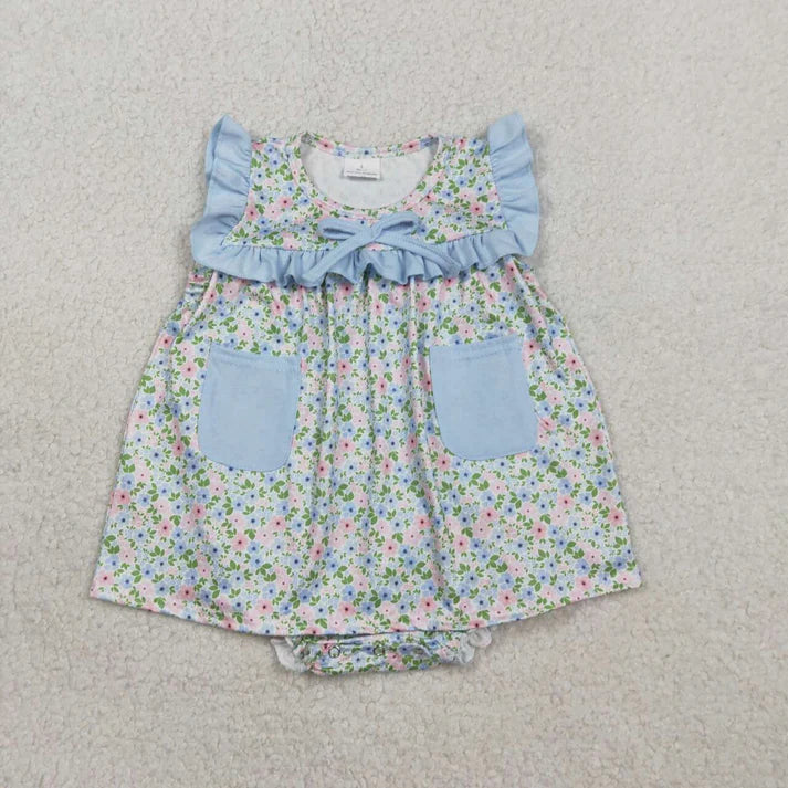 Floral Dress Romper with Pockets
