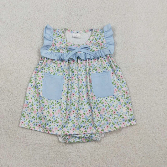 Floral Dress Romper with Pockets