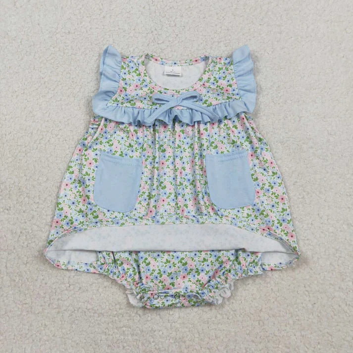 Floral Dress Romper with Pockets
