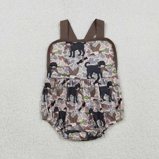 Camo Duck Boy Romper with open back
