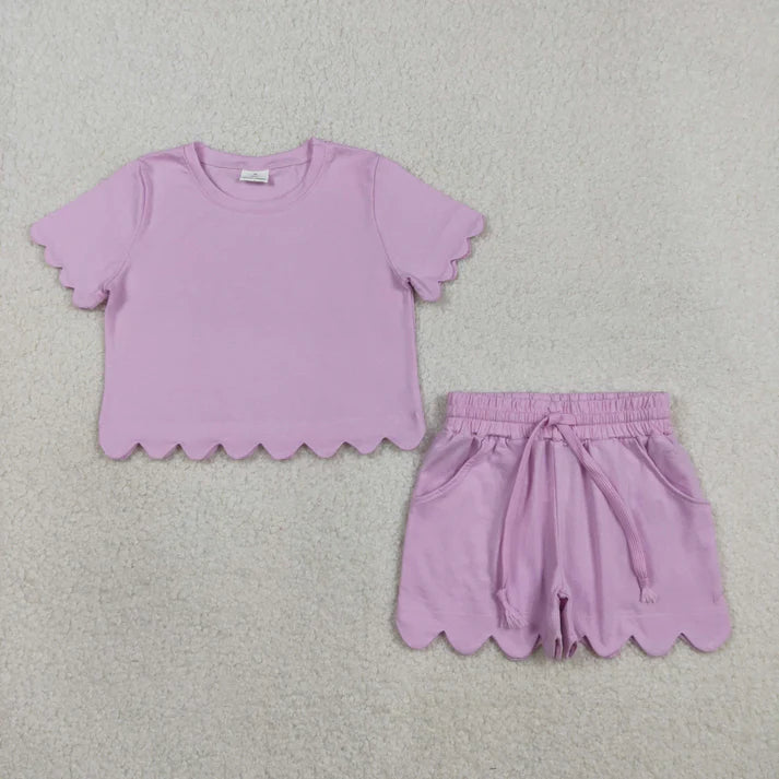 Ruffle Short Set Purple