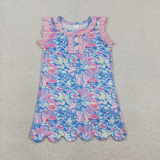 Floral Sleeveless Ruffle Lily Dress