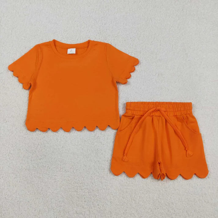 Ruffle Short Set Orange