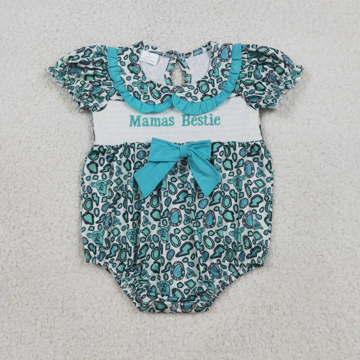 Mama's Bestie Socked Embroidery Cheetah Bubble