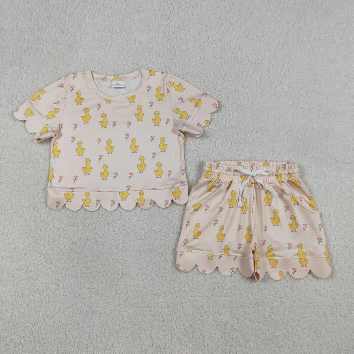 Duck Scalloped Edge Short Set
