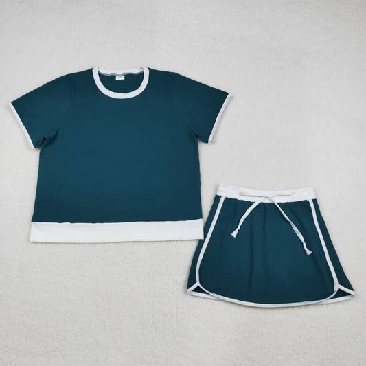 Dark Green Athletic Skort Set