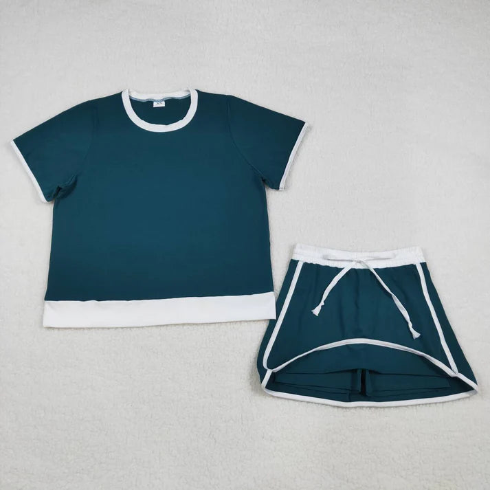 Dark Green Athletic Skort Set
