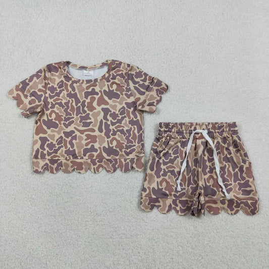 Camo Scalloped Edged Short Set