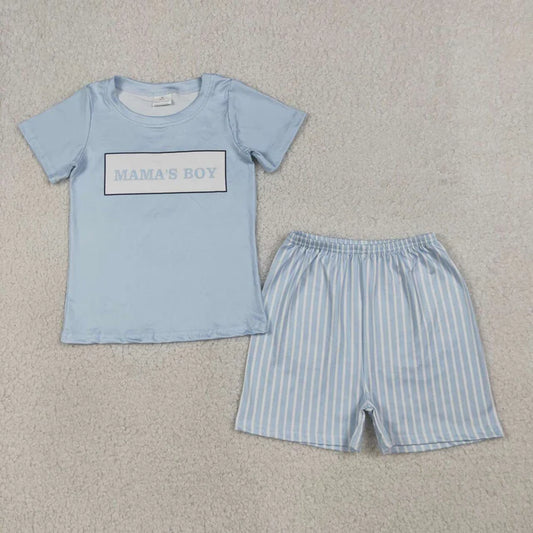 Blue Plaid Boy Short Set