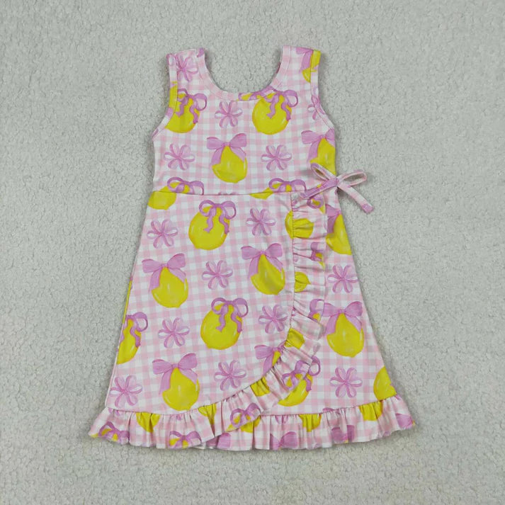 Lemon Plaid scalloped Athletic Dress